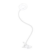 Solight LED stmievateľná stolná lampička s klipom biela, 300lm, nastaviteľná teplota svetla, USB