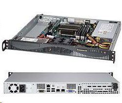 SupermicroServer SYS-5038D-FN4Tmini1U server 1x FCBGA1667 Xeon D-1540, 4x DDR3 ECC , 2x Fix SATA (3,5"), 200W,IPMI