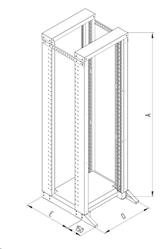 TRITON Dátový rozvádzač Stojan 37U dvojdielny 800hl. RAL 7035