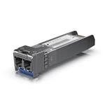 Ubiquiti SFP28 transceiver that supports 25G connections up to 10 km using single-mode fiber with a duplex LC UPC connec