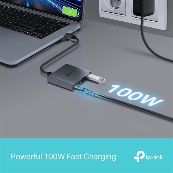 USB Type-C 3-Port Hub SPEC: 1 × USB-C Connector,1 × HDMI 4K 60Hz Port,1 × USB-C PD 100W Port,1 × USB-A 3.0 Ports FEATUR