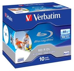 VERBATIM BD-R DL 50GB 6x WIDE PRINTABLE BOX 10pck/BAL